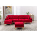 Living Room U-shape Sectional Sleeper Sofa with Chaise and Ottoman, Recliner Sofa with Removable Cushions and Pillows