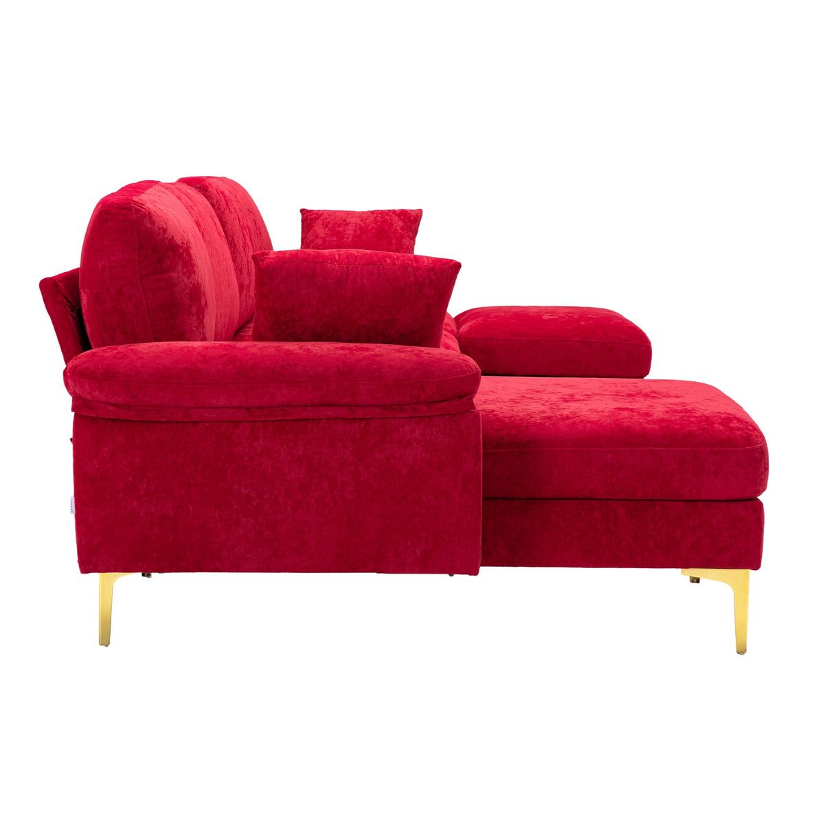 Living Room U-shape Sectional Sleeper Sofa with Chaise and Ottoman, Recliner Sofa with Removable Cushions and Pillows