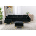 Living Room U-shape Sectional Sleeper Sofa with Chaise and Ottoman, Recliner Sofa with Removable Cushions and Pillows