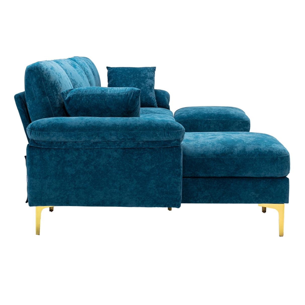 Living Room U-shape Sectional Sleeper Sofa with Chaise and Ottoman, Recliner Sofa with Removable Cushions and Pillows