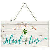 Living on Island Time Beach Nautical Printed Handmade Wood Sign 10" x 5"