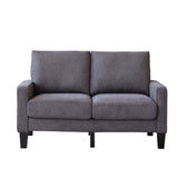 Livingroom Loveseat Fabric Upholstered 2 Seater Sofa w/ Wood Legs