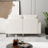 Livingroom Loveseat Fabric Upholstered 2 Seater Sofa w/ Wood Legs