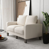 Livingroom Loveseat Fabric Upholstered 2 Seater Sofa w/ Wood Legs