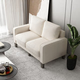 Livingroom Loveseat Fabric Upholstered 2 Seater Sofa w/ Wood Legs