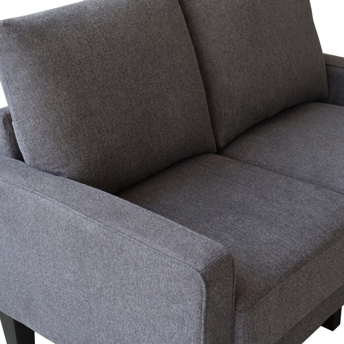 Livingroom Loveseat Fabric Upholstered 2 Seater Sofa w/ Wood Legs