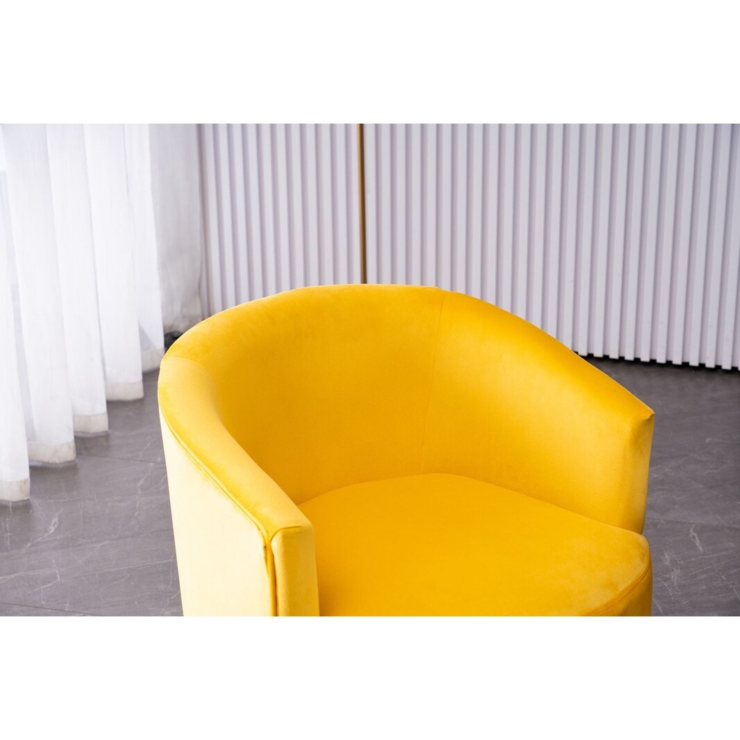 Livingroom Velvet Accent Chair with Adjustable Feet Screws Tub Chair Modern Wooden Frame Arm Chair with Metal Legs