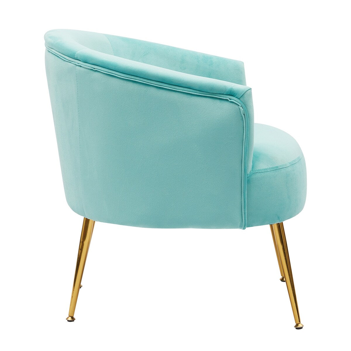 Livingroom Velvet Accent Chair with Adjustable Feet Screws Tub Chair Modern Wooden Frame Arm Chair with Metal Legs