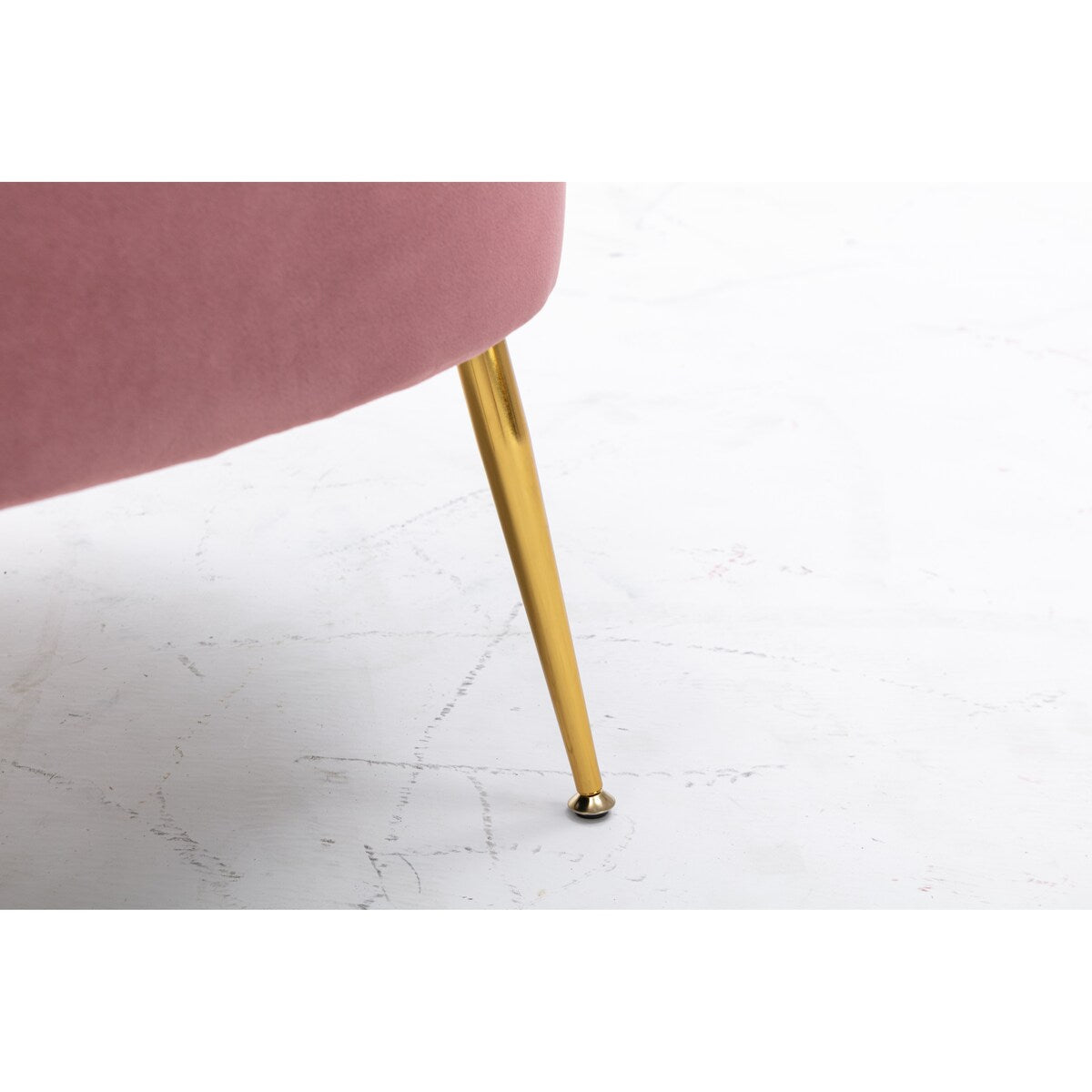 Livingroom Velvet Accent Chair with Adjustable Feet Screws Tub Chair Modern Wooden Frame Arm Chair with Metal Legs