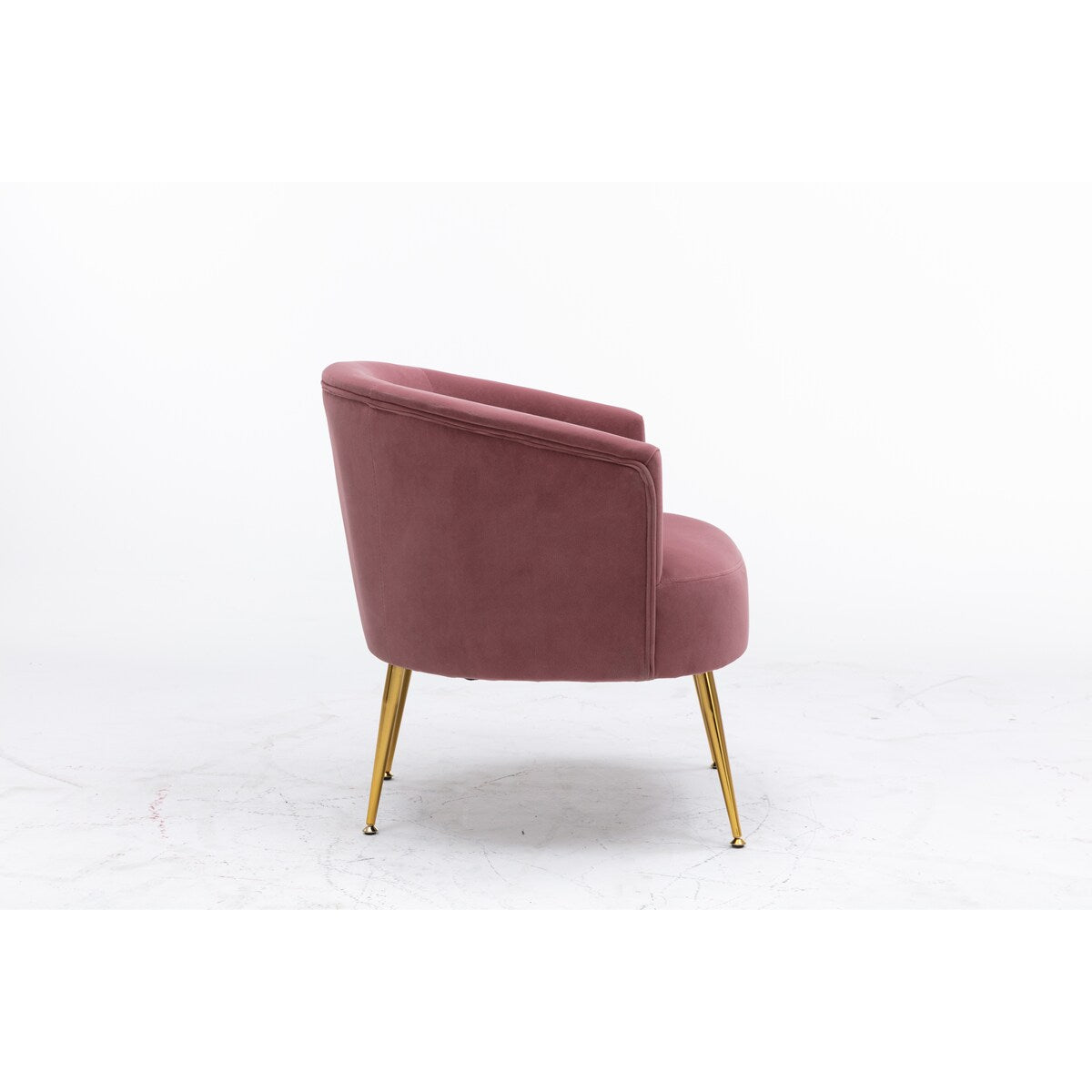 Livingroom Velvet Accent Chair with Adjustable Feet Screws Tub Chair Modern Wooden Frame Arm Chair with Metal Legs