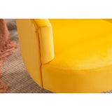 Livingroom Velvet Accent Chair with Adjustable Feet Screws Tub Chair Modern Wooden Frame Arm Chair with Metal Legs