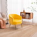 Livingroom Velvet Accent Chair with Adjustable Feet Screws Tub Chair Modern Wooden Frame Arm Chair with Metal Legs