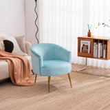 Livingroom Velvet Accent Chair with Adjustable Feet Screws Tub Chair Modern Wooden Frame Arm Chair with Metal Legs