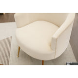 Livingroom Velvet Accent Chair with Adjustable Feet Screws Tub Chair Modern Wooden Frame Arm Chair with Metal Legs