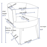 Livingroom Velvet Accent Chair with Adjustable Feet Screws Tub Chair Modern Wooden Frame Arm Chair with Metal Legs