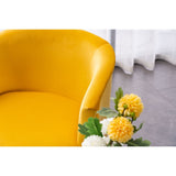 Livingroom Velvet Accent Chair with Adjustable Feet Screws Tub Chair Modern Wooden Frame Arm Chair with Metal Legs