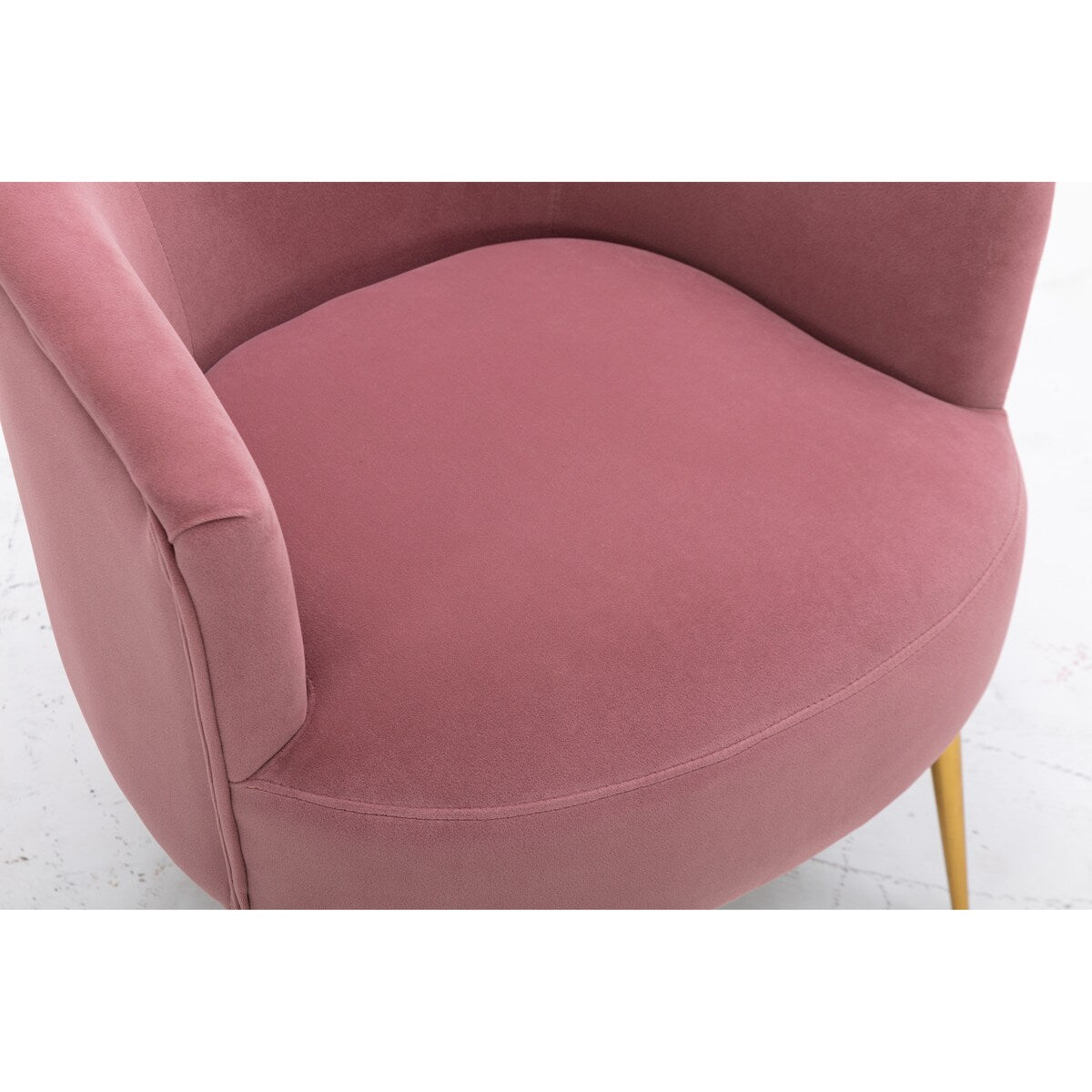 Livingroom Velvet Accent Chair with Adjustable Feet Screws Tub Chair Modern Wooden Frame Arm Chair with Metal Legs