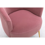 Livingroom Velvet Accent Chair with Adjustable Feet Screws Tub Chair Modern Wooden Frame Arm Chair with Metal Legs