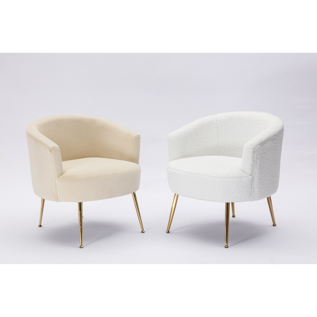 Livingroom Velvet Accent Chair with Adjustable Feet Screws Tub Chair Modern Wooden Frame Arm Chair with Metal Legs