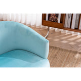 Livingroom Velvet Accent Chair with Adjustable Feet Screws Tub Chair Modern Wooden Frame Arm Chair with Metal Legs