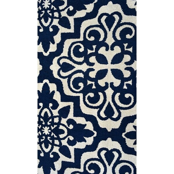 Livingston Home Tahara Area Rug (Navy Almond, 6"x9") - 6"x9"