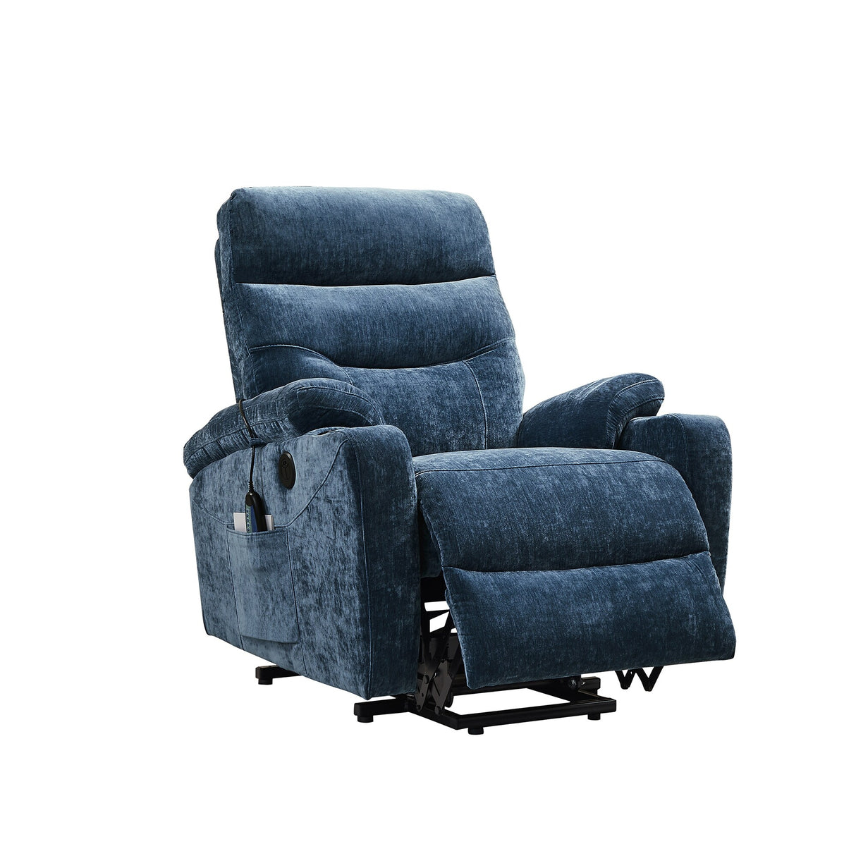 Liyasi Electric Power Lift Recliner Chair Sofa with Massage and Heat for Elderly, 3 Positions, 2 Side Pockets and Cup Holders, U