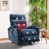 Liyasi Electric Power Lift Recliner Chair Sofa with Massage and Heat for Elderly, 3 Positions, 2 Side Pockets and Cup Holders, U