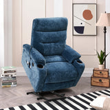 Liyasi Electric Power Lift Recliner Chair Sofa with Massage and Heat for Elderly, 3 Positions, 2 Side Pockets and Cup Holders, U