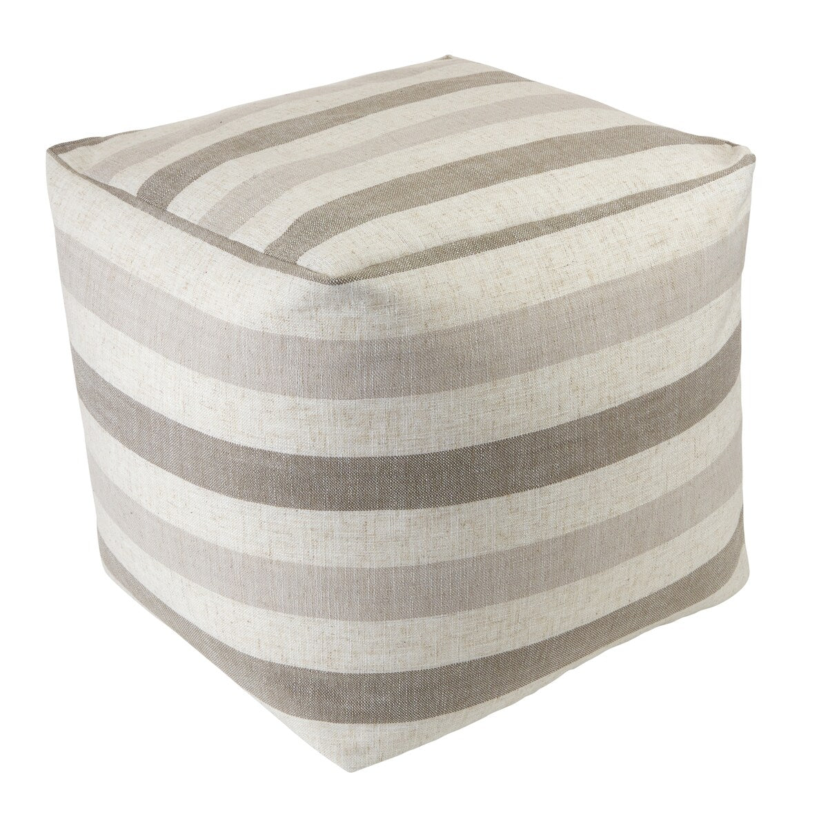 Liza Stripe Square Pouf Indoor Ottoman