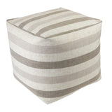 Liza Stripe Square Pouf Indoor Ottoman