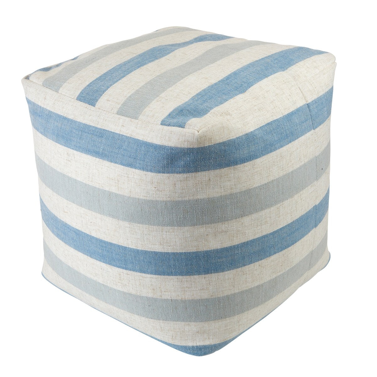 Liza Stripe Square Pouf Indoor Ottoman