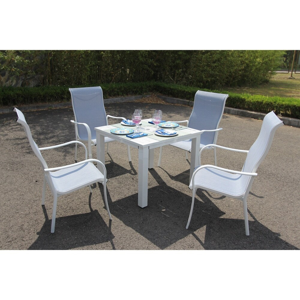 Lizy 5 Pc Oceanside Blue Dining Set