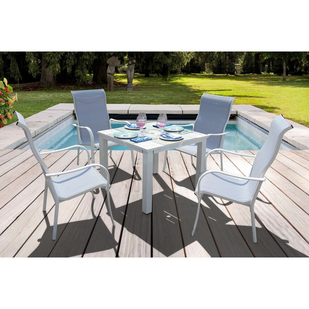 Lizy 5 Pc Oceanside Blue Dining Set