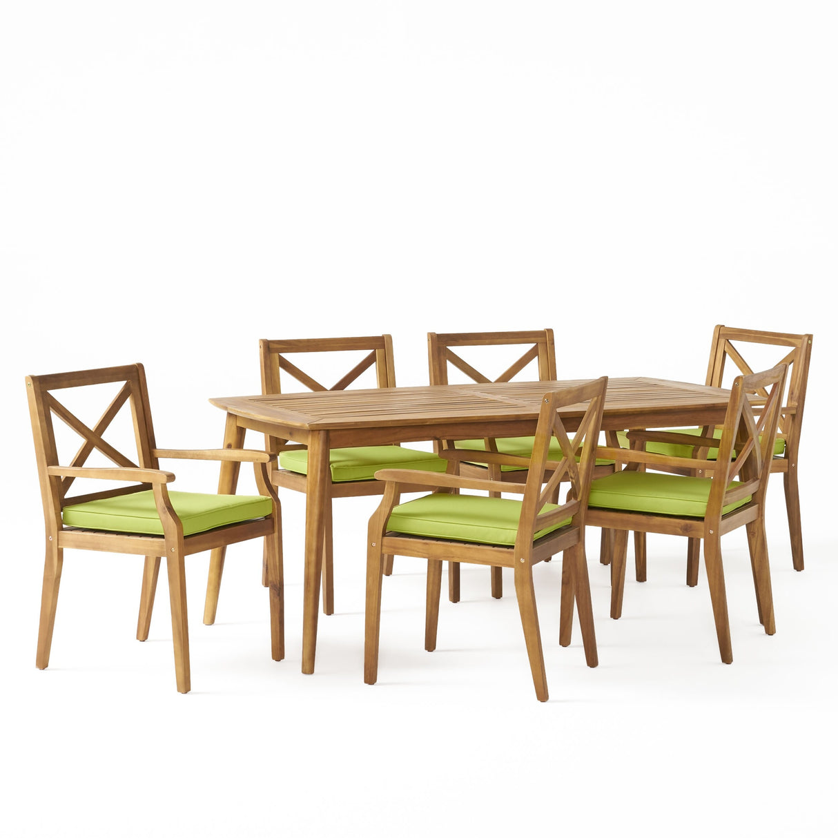 Llano Outdoor 7 Piece Acacia Wood Dining Set by Christopher Knight Home