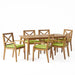 Llano Outdoor 7 Piece Acacia Wood Dining Set by Christopher Knight Home