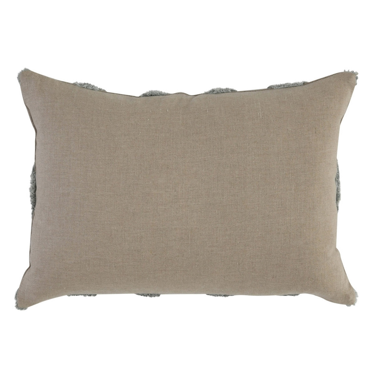 Lo 14 x 20 Lumbar Linen Accent Throw Pillow, Tufted Diamond Pattern, Gray - Brown, Gray
