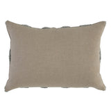 Lo 14 x 20 Lumbar Linen Accent Throw Pillow, Tufted Diamond Pattern, Gray - Brown, Gray