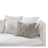 Lo 14 x 20 Lumbar Linen Accent Throw Pillow, Tufted Diamond Pattern, Gray - Brown, Gray