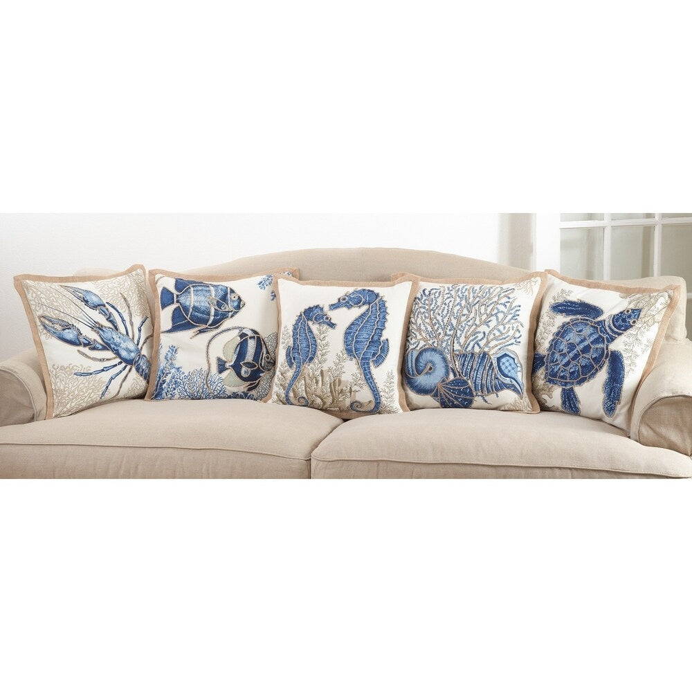 Lobster Down Filled Cotton Throw Pillow
