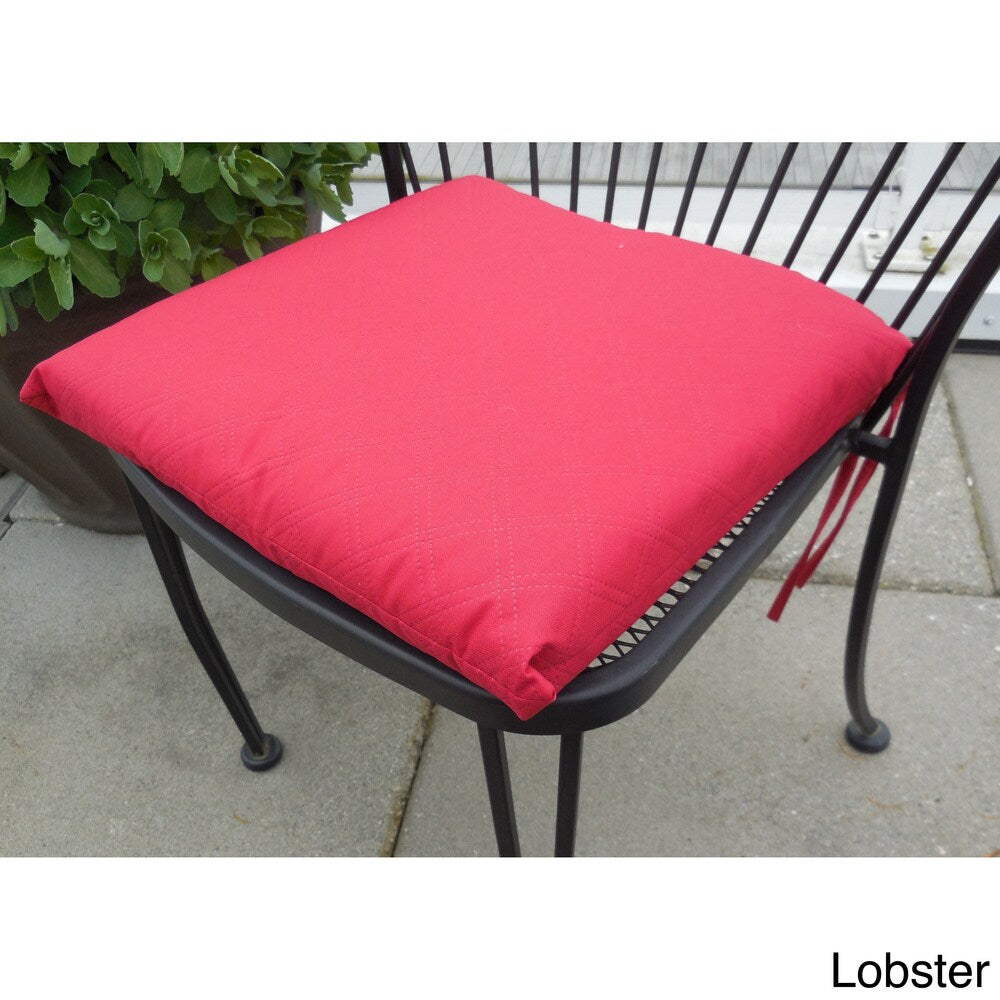 EDIE Sonic Double Diamond Indoor/ Outdoor Chair Pad (Pack of 2)