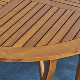 Lockett Outdoor Acacia Wood 5 Piece Round Dining Set with Mesh Seats by Christopher Knight Home