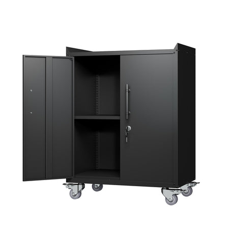 Locking Metal Storage Cabinet With Wheels Rolling Tool Chest