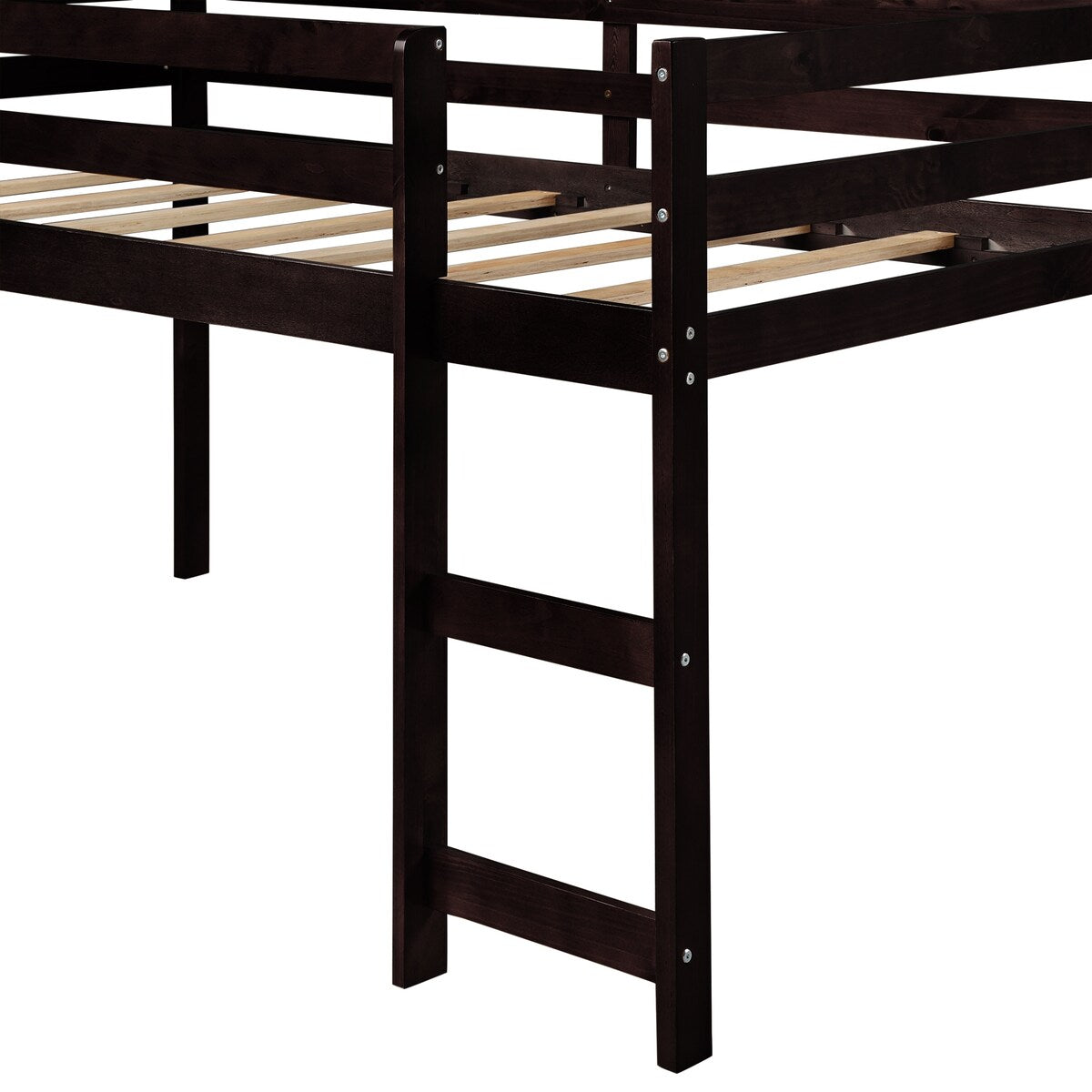 Loft Bed with Slide, Multifunctional Design, Twin(Espresso)