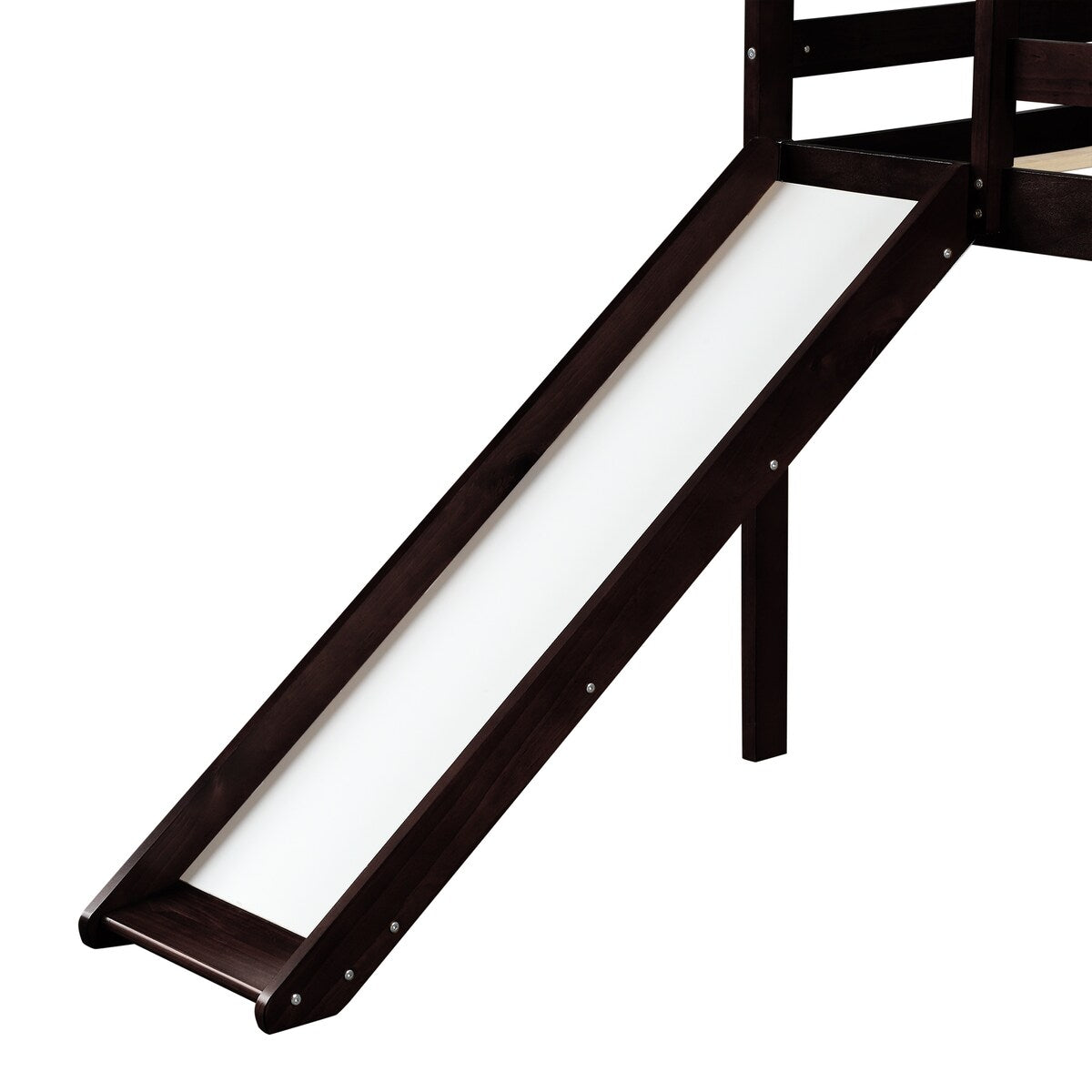 Loft Bed with Slide, Multifunctional Design, Twin(Espresso)