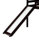 Loft Bed with Slide, Multifunctional Design, Twin(Espresso)