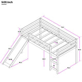 Loft Bed with Slide, Multifunctional Design, Twin(Espresso)