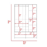 Logan 2-Shelf Armoire Light Oak and White