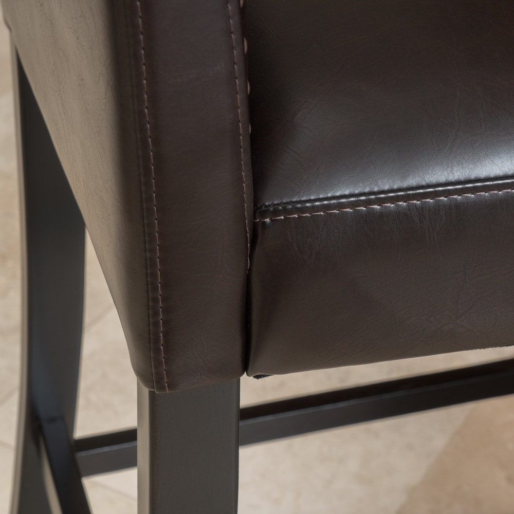 Logan 27-inch Bonded Leather Backed Counter Stool (Set of 2) by Christopher Knight Home