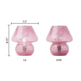 Lola River of Goods Pink Glass Mushroom 8.75-Inch Accent Lamp - 7.5" x 7.5" x 8.75"