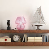 Lola River of Goods Pink Glass Mushroom 8.75-Inch Accent Lamp - 7.5" x 7.5" x 8.75"